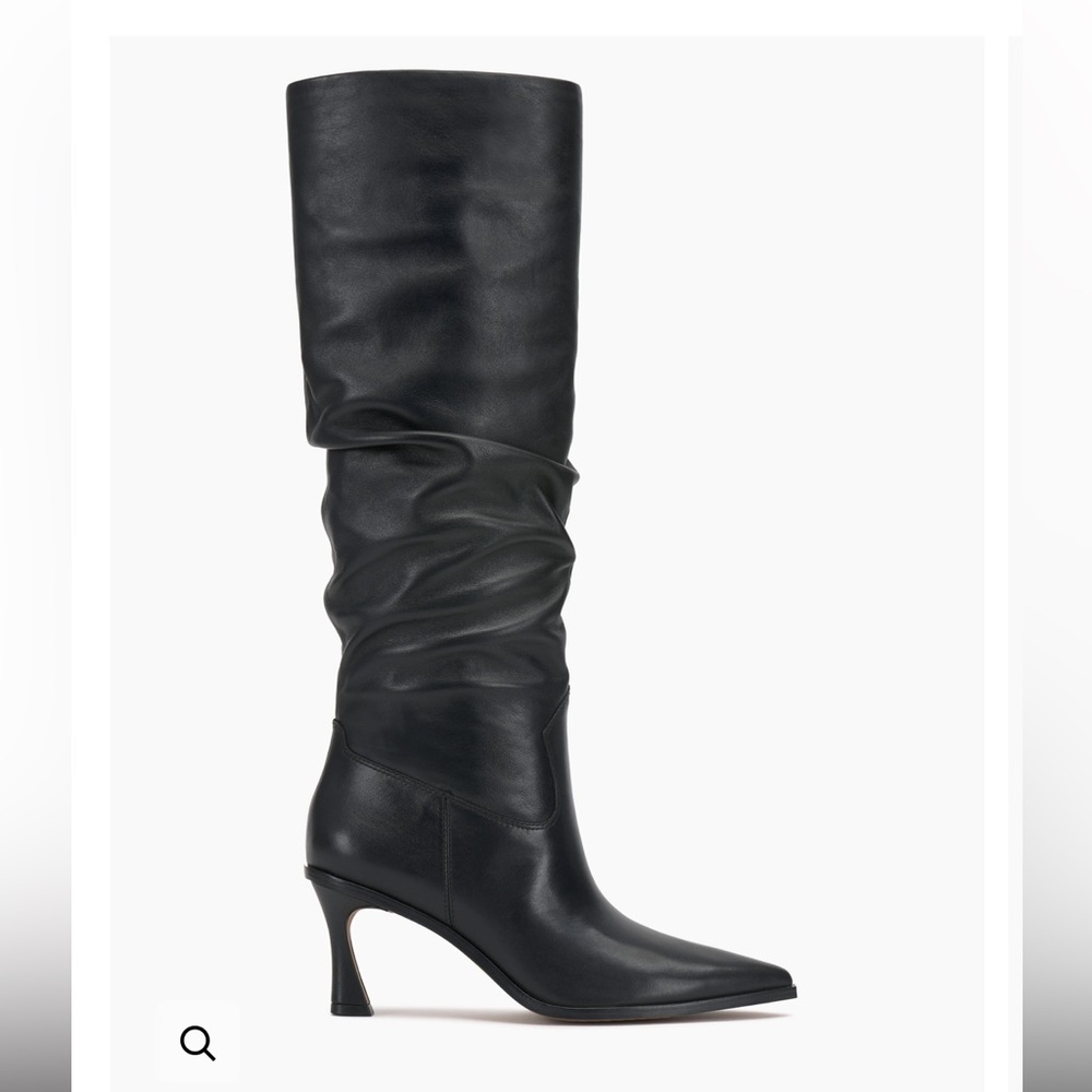 NIB Vince Camuto Kindre Slouchy Black Knee-High Pointed Toe Heel Boots - Women's